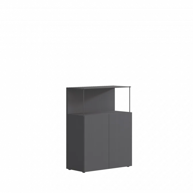 H1070 3단 철제선반장 (2단도어)