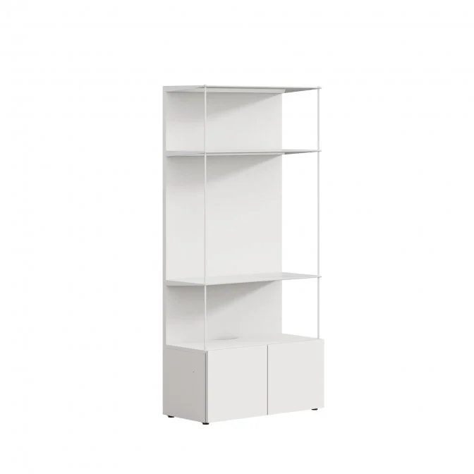 H1740 4단 철제선반장 (1단도어,조명)